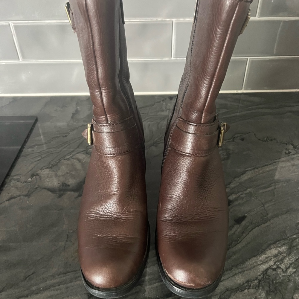 Harley-Davidson Brown Leather Womens Ankle Motorcycle Boots 6.5